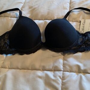 Calvin Klein black lace push up bra size 36C